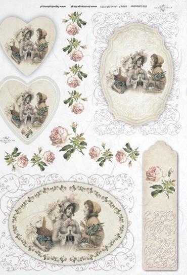 CARTA DI RISO PER DECOUPAGE A4, CORNICI