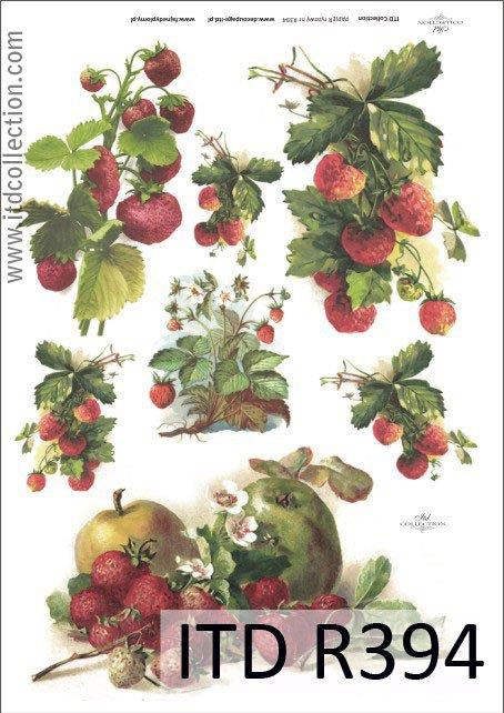 CARTA DI RISO PER DECOUPAGE A4, BACCHE