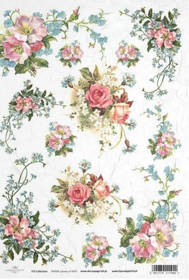 CARTA DI RISO PER DECOUPAGE A4, MAZZO DI