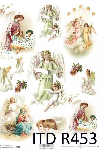 CARTA DI RISO PER DECOUPAGE A4, ANGELI