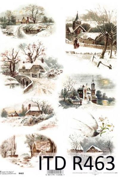 CARTA DI RISO PER DECOUPAGE A4, PAESAGGI