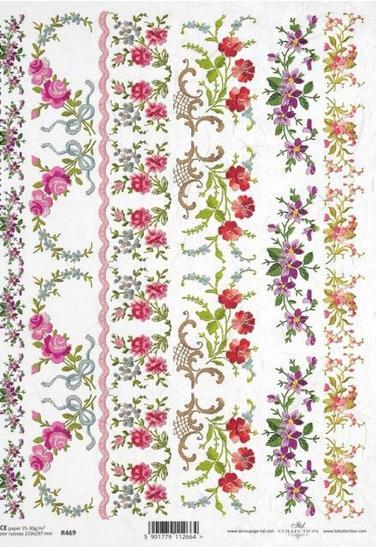 CARTA DI RISO PER DECOUPAGE A4, BORDURE