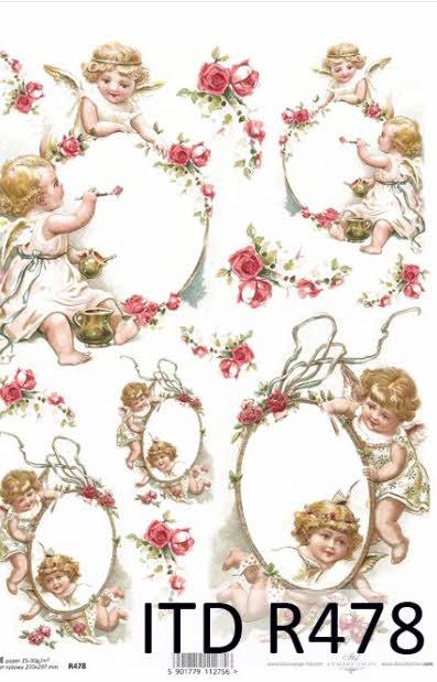 CARTA DI RISO PER DECOUPAGE A4, ANGELI&R