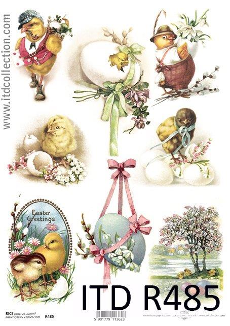 CARTA DI RISO PER DECOUPAGE A4, PASQUA 6