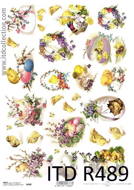 CARTA DI RISO PER DECOUPAGE A4, PASQUA 1