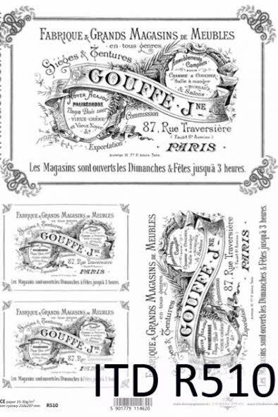 CARTA DI RISO PER DECOUPAGE A4, COUFFE