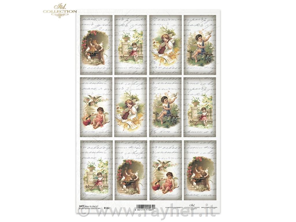 DECOUPAGE PAPIR RIŽEV A4,VINTAGE ANGELI