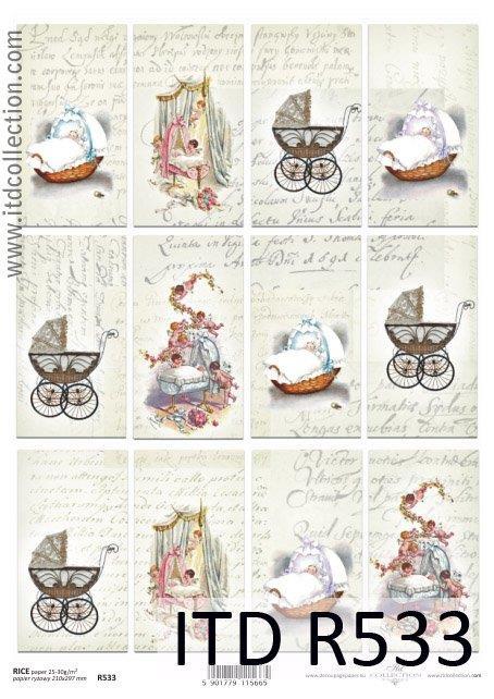 CARTA DI RISO PER DECOUPAGE A4, VINTAGE