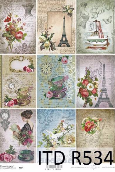 CARTA DI RISO PER DECOUPAGE A4, PARIGI