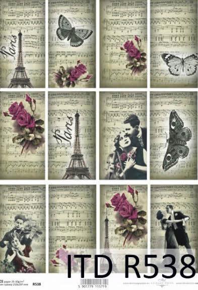 CARTA DI RISO PER DECOUPAGE A4, PARIGI &