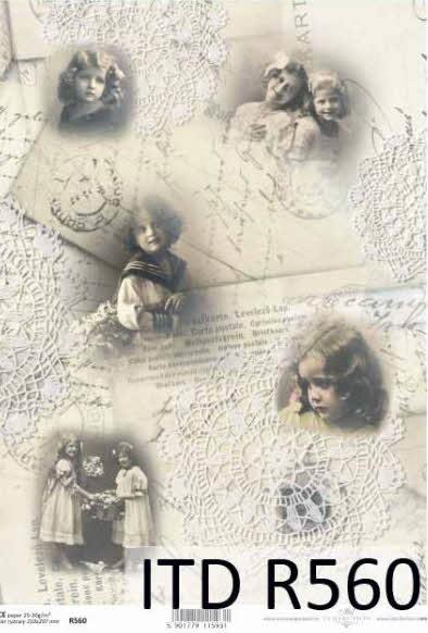 CARTA DI RISO PER DECOUPAGE A4, VINTAGE