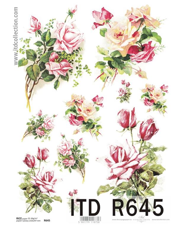 CARTA DI RISO PER DECOUPAGE A4, MAZZO DI