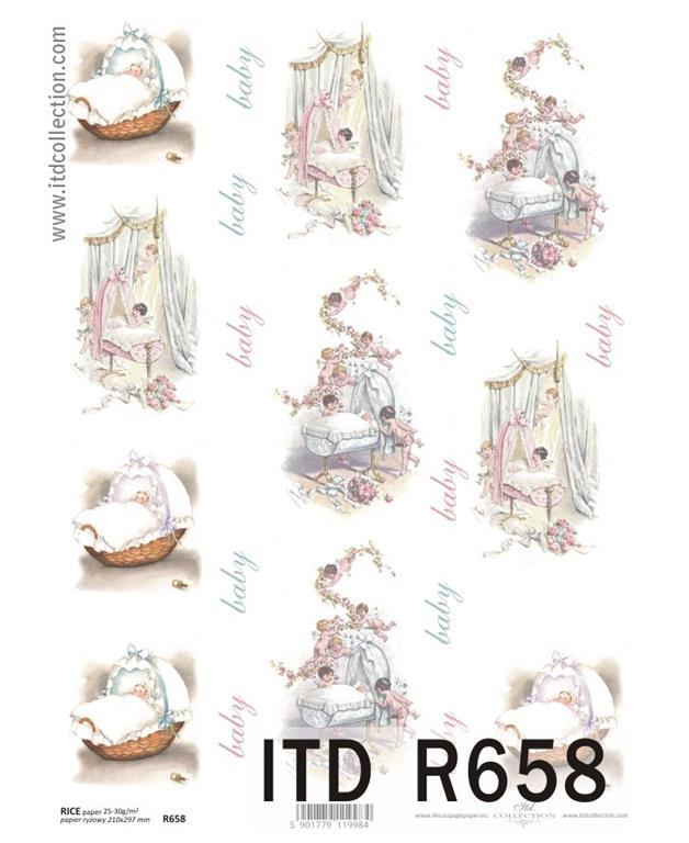 CARTA DI RISO PER DECOUPAGE A4, BABY