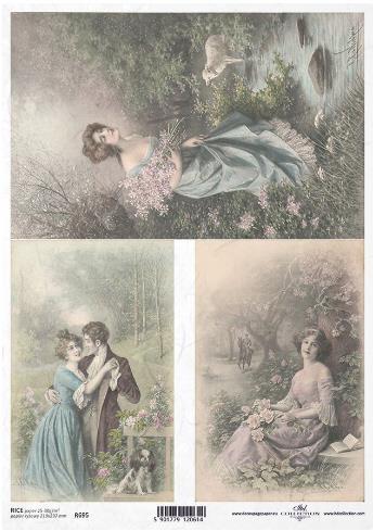 DECOUPAGE PAPIR RIŽEV A4,ROMANTIKA NA VRTU