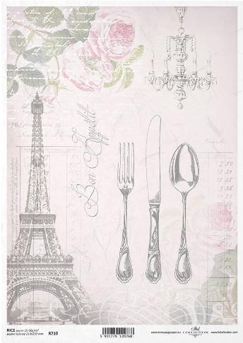 CARTA DI RISO PER DECOUPAGE A4, PARIGI