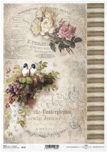 DECOUPAGE PAPIR RIŽEV A4,VRTNICE&ROBIDE