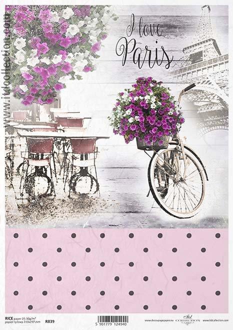 CARTA DI RISO PER DECOUPAGE A4, I LOVE P