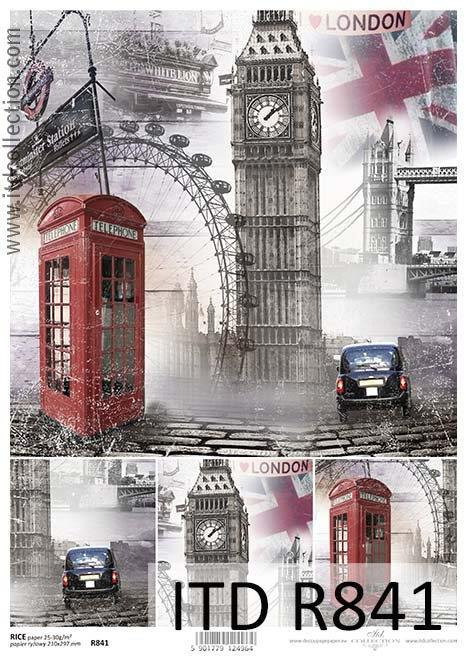 CARTA DI RISO PER DECOUPAGE A4, LONDON