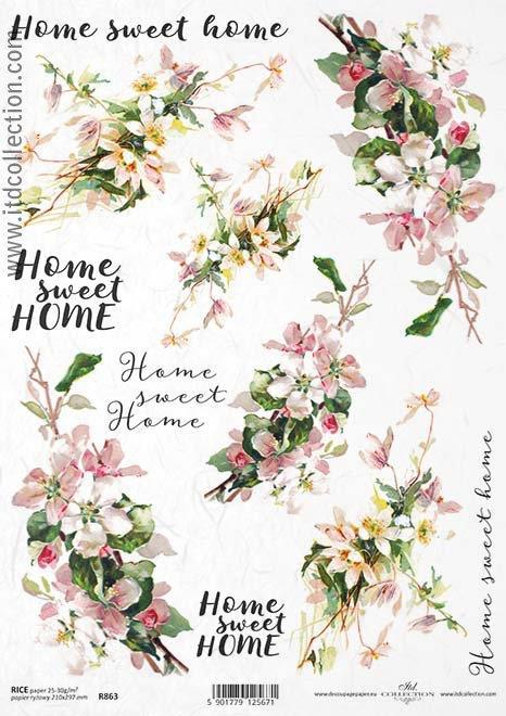 CARTA DI RISO PER DECOUPAGE A4, SWEET HO