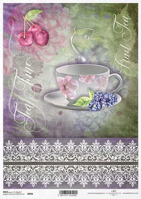 CARTA DI RISO PER DECOUPAGE A4, TE E PIZ