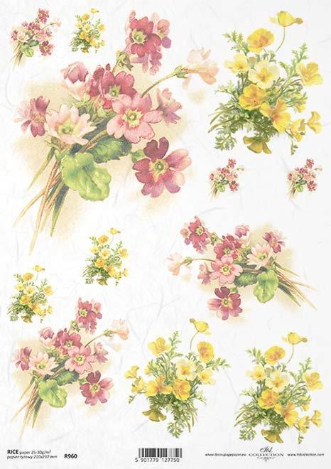 CARTA DI RISO PER DECOUPAGE A4, MAZZI