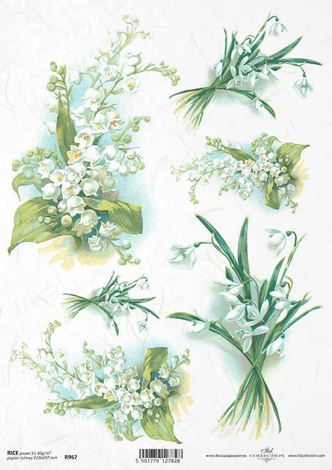 CARTA DI RISO PER DECOUPAGE A4, MUGHETTO