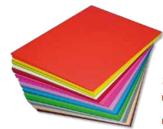 Cartoncino A4 colori misti set 250 pezzi25 colori per 10 fogli