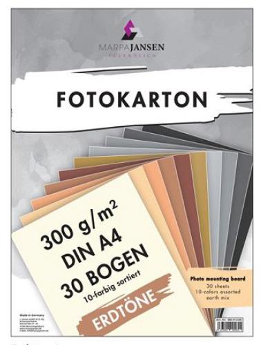 Fotokarton A4 zemelj.toni set 30 listov, 10 barv po 3 listi