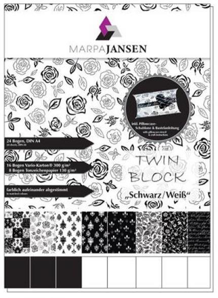 Set di carta Twin Block A4 nero/bianco