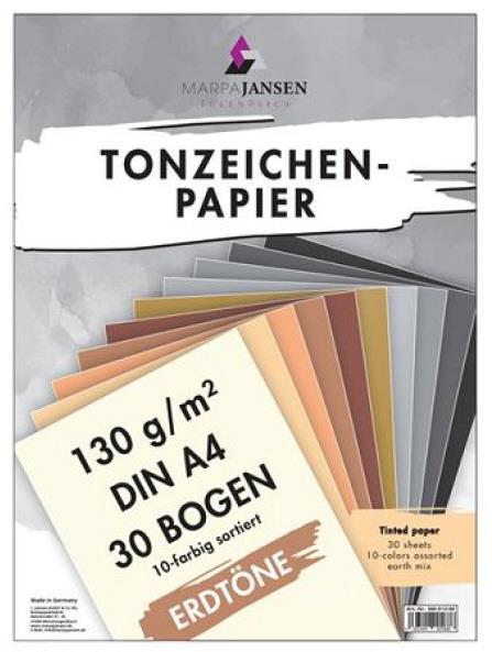 Tonpapir A4 zemelj.toni set 30 listov, 10 barv po 3 listi