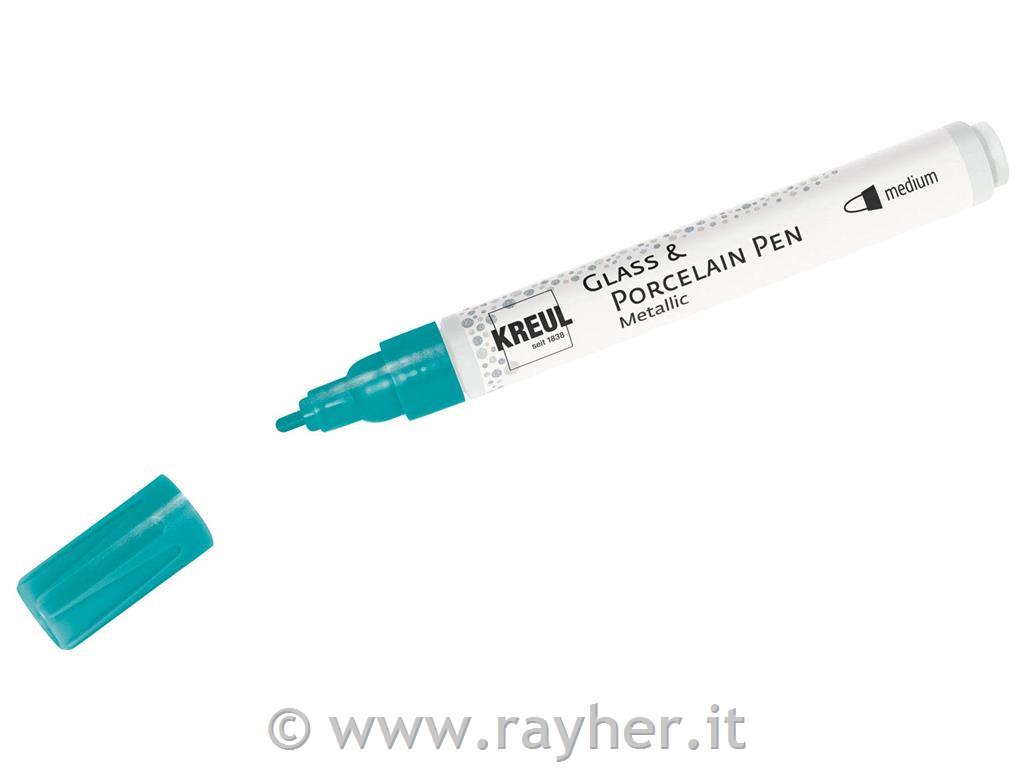 Pennarello per porcellana, turchese meta