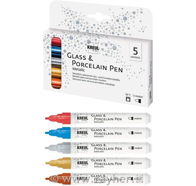 HOBBY LINE Porcelain PEN Set Metallic 5-