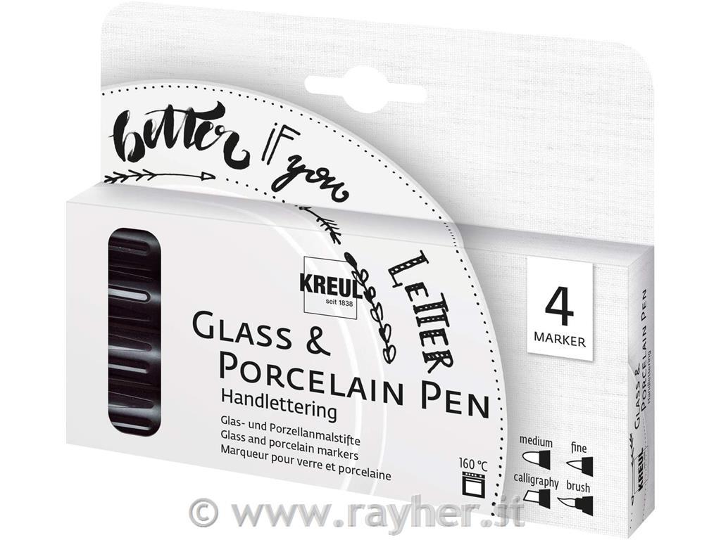 Pennarelli per porcellana e vetro set 4nero