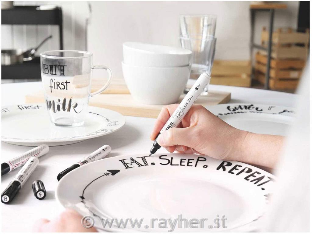 Pennarelli per porcellana e vetro set 4nero