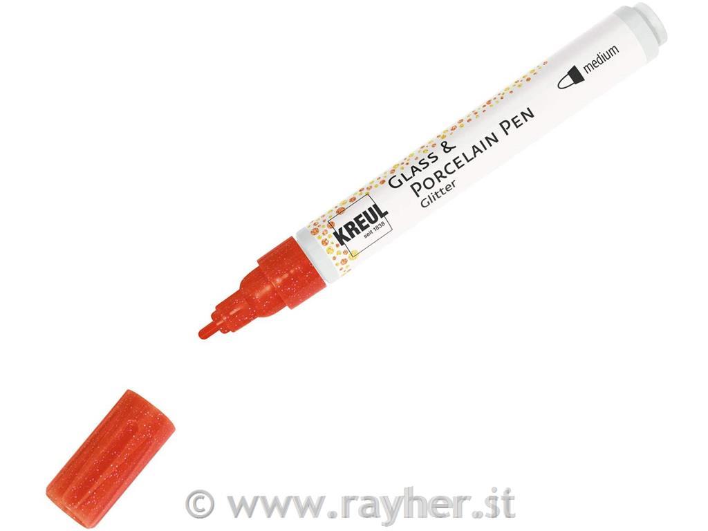 Flomaster za porcelan Glitter z bleščicami rdeč, 1-3mm