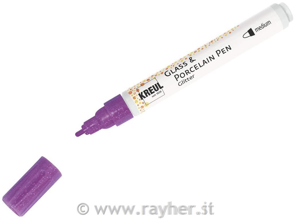 Flomaster za porcelan Glitter z bleščicami vijoličen, 1-3mm