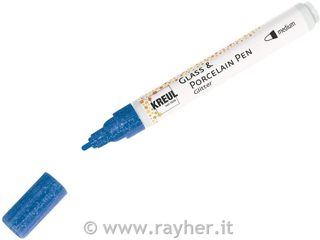 Flomaster za porcelan Glitter z bleščicami moder, 1-3mm