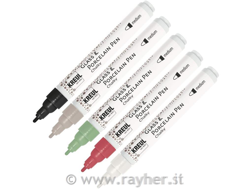 Porcelain markers set 5 Chalky