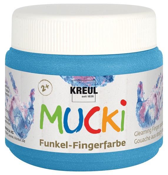 Finger paint MUCKI 150ml, Metallic blue