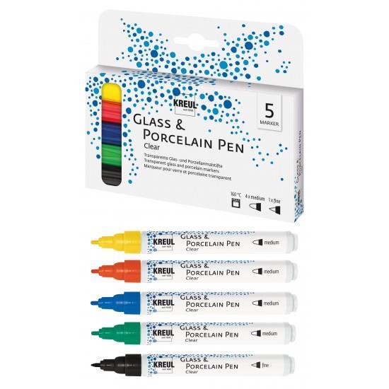 Flomastri za steklo Glass Color set 5