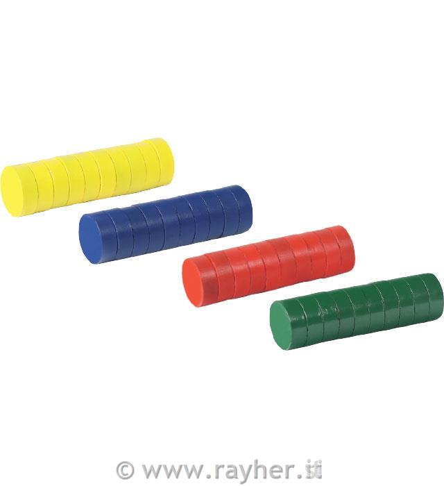 Magneti, barvni, set 40, 15mm
