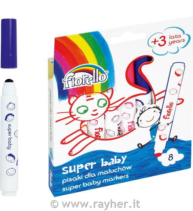Flomastri SUPER BABY, set 8, 2 - 2,5 mm
