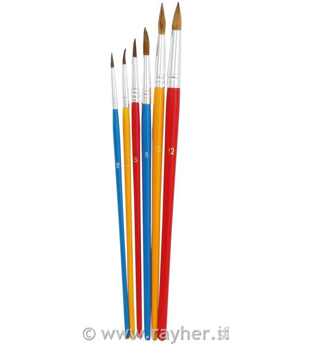 Čopiči, set 6, velikosti: 2, 4, 6, 8, 10, 12.