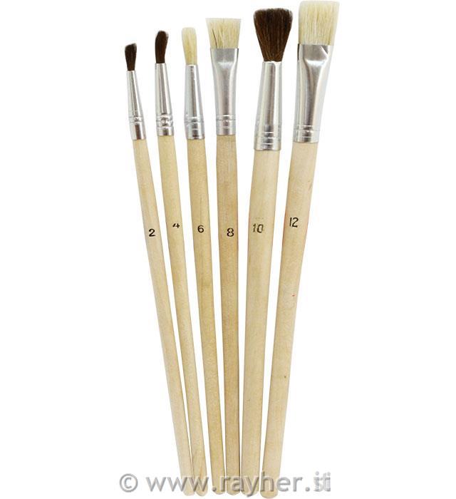 Pennelli per olio/acquerello, set 6