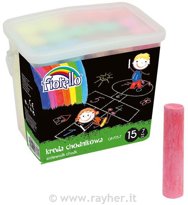 Gessetti per asfaltoLunghi 10,5 cm, 7 coloriassortiti