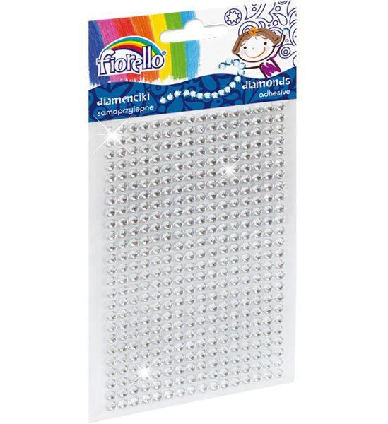 Kristali, samolepilni, srebrni, 5 mm