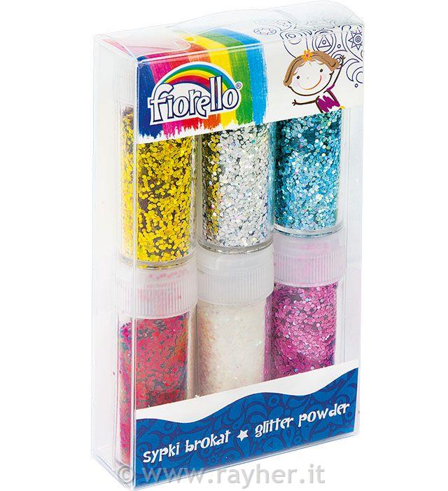 Glitter tab-bag mix6 colours, 10 g