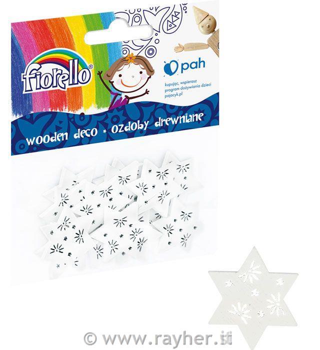 Decorazioni in legno, stelle, 15 pz
