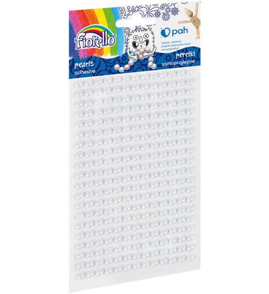 Half beads, self adhesive, white