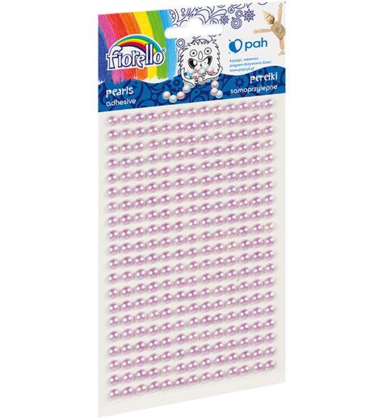 Perle polovične, samolepilne, lila